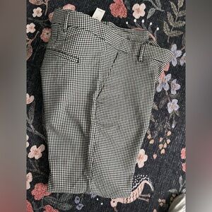GAP Houndstooth High Rise Kick Fit Pants Black and White 16